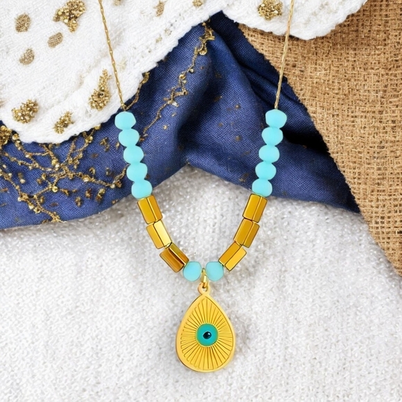 ๐๏ธEvil Eye Charm Necklace - 18K Gold Plated Stainless Steel Minimalist Chic ๐ - Picture 12 of 12